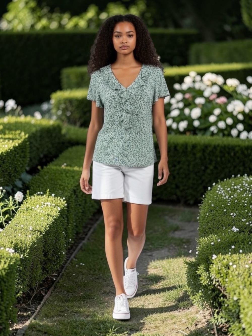 Adrianna Papell Ditsy Flower Spring Summer Blouse ~. NWT     size Medium